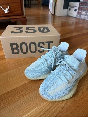 Yeezy Boost 350 V2 Cloud White Knit Sneakers - Men’s size US 7